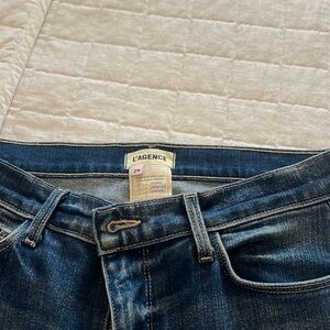 L’agence cropped raw hem jeans